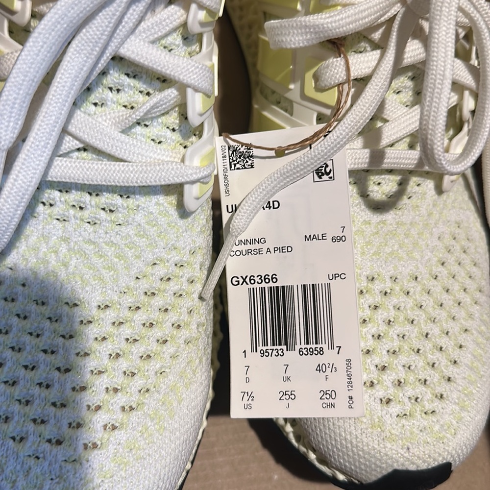 Adidas ultra 4D size 7.5 lemon Nwt - Picture 6 of 7